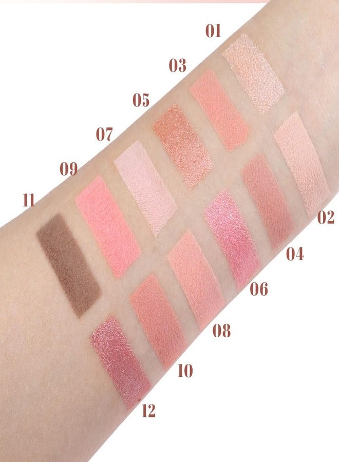 سويكي لوحة ظلال العيون SUAKE Nude Pink، مطفية ولامعة، غنية بالأصباغ، 12 لونًا بنيًا بنفسجيًا، برايمر لظلال العيون، لوحة ظلال عيون كورية - Image 5